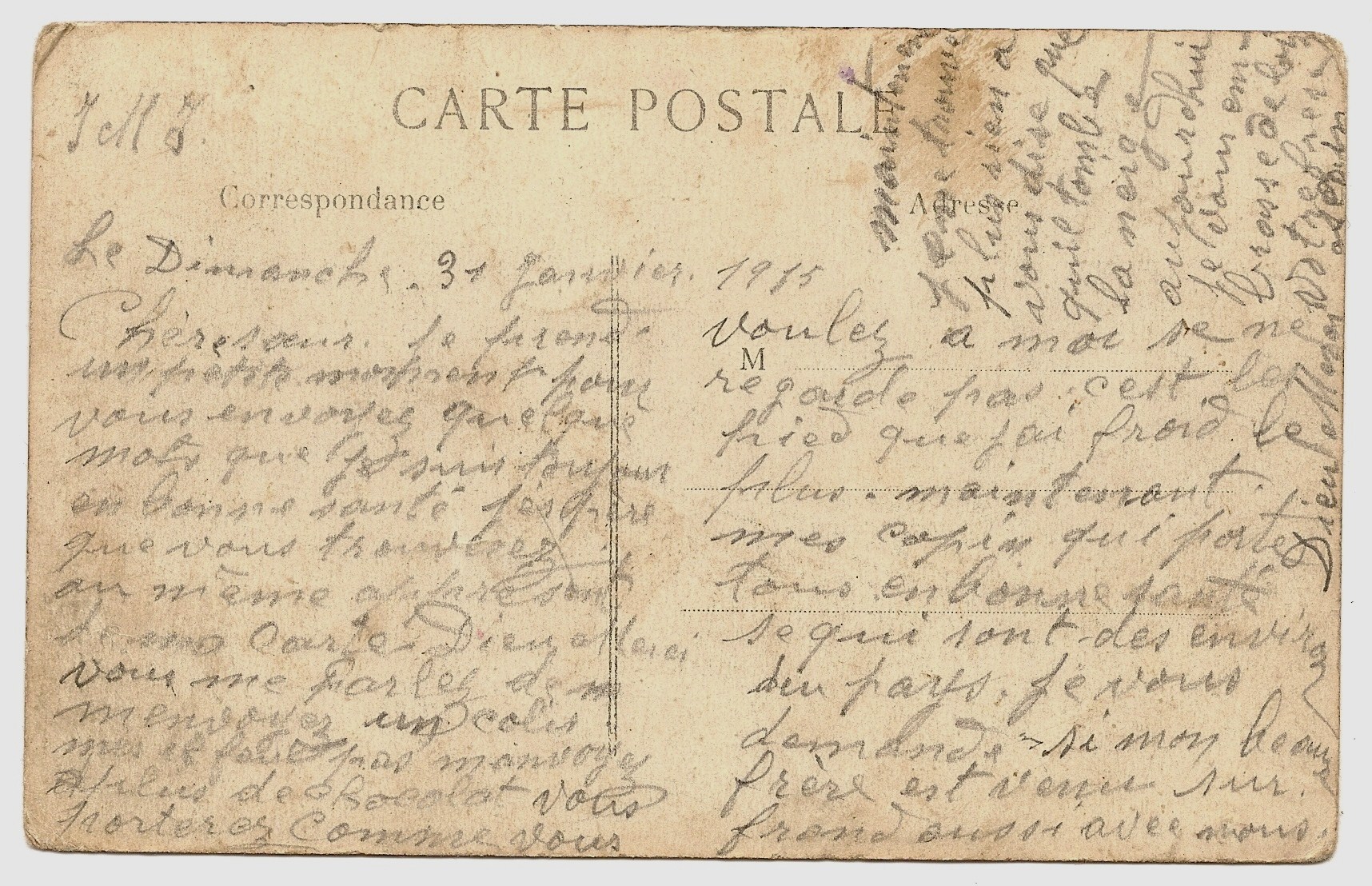 31-01-1915 (verso) courrier d'Alain Kervarec
