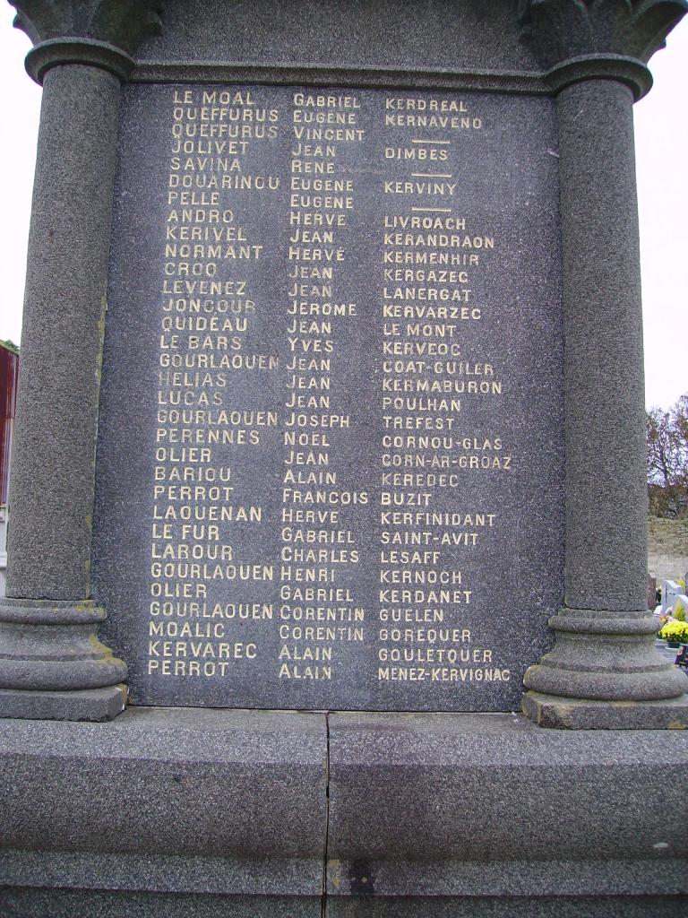 Monument aux Morts - Cimetière de Poullan sur Mer - Finistère